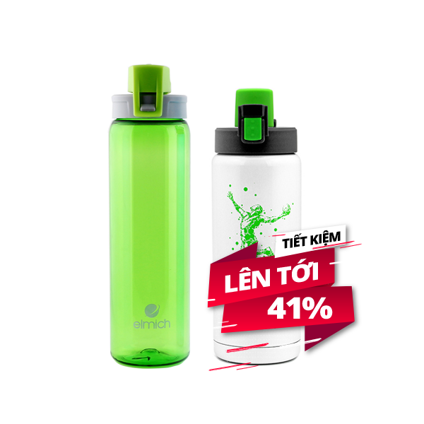 Combo thermos bottle and sports water bottle
